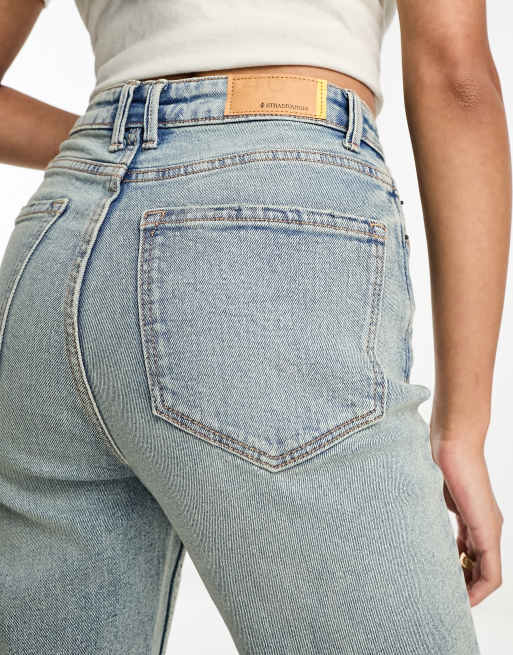 Stradivarius - Mom jeans slim lavaggio effetto sporco , 4 di 5