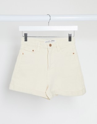 stradivarius organic cotton slim mom jean with stretch in ecru