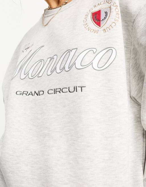 Stradivarius – Monaco – Gråmelerad sweatshirt med krage , 2 av 4
