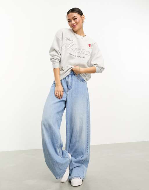 Stradivarius – Monaco – Sweatshirt in Kalkgrau , 4 von 4
