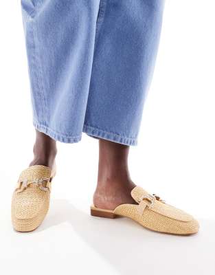 Stradivarius Mule Loafer In Neutral