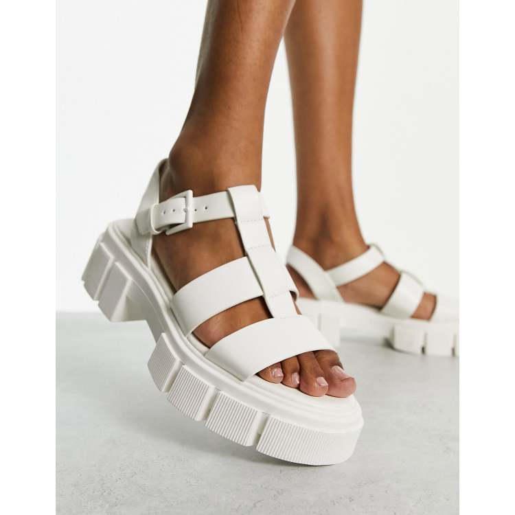 Chunky platform sandals store white