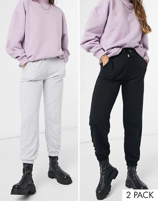 Stradivarius multipack oversized sweatpants in gray and black | ASOS