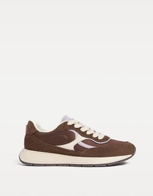 Stradivarius - Multipiece - Sneaker aus Wildleder in Braun-Brown