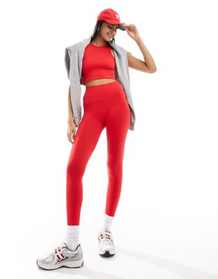 Stradivarius - Nahtlose Sport-Leggings in Rot, Kombiteil