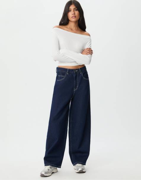 Stradivarius – Naturvit topp med asymmetrisk halsringning - view 1