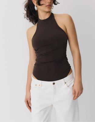 Stradivarius - Neckholder-Body in Braun-Brown