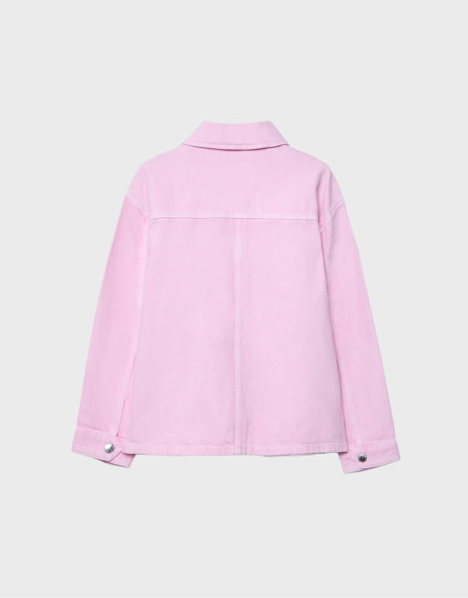 Stradivarius – Neonrosa jacka med påsydda fickor, 7 av 7