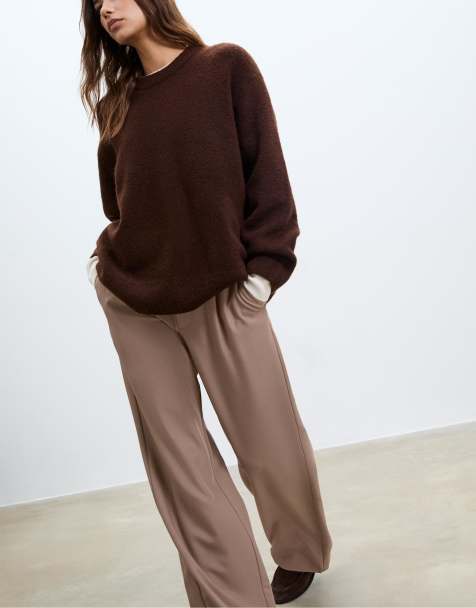 Stradivarius - Nette broek met rechte pijpen in beige - view 1