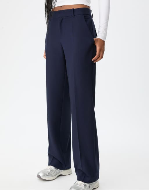 Stradivarius - Nette broek met zakken in marineblauw, 2 van 4