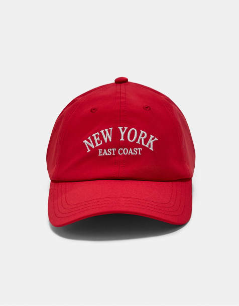 Stradivarius New york embroidered cap in red - view 1