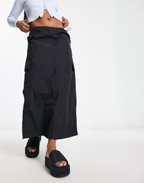 Stradivarius nylon parachute cargo skirt - view 1