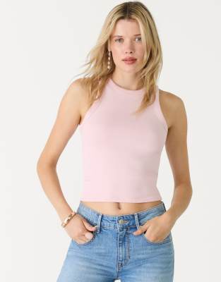 Stradivarius - Oberteil in Pastellrosa mit Ringerrücken