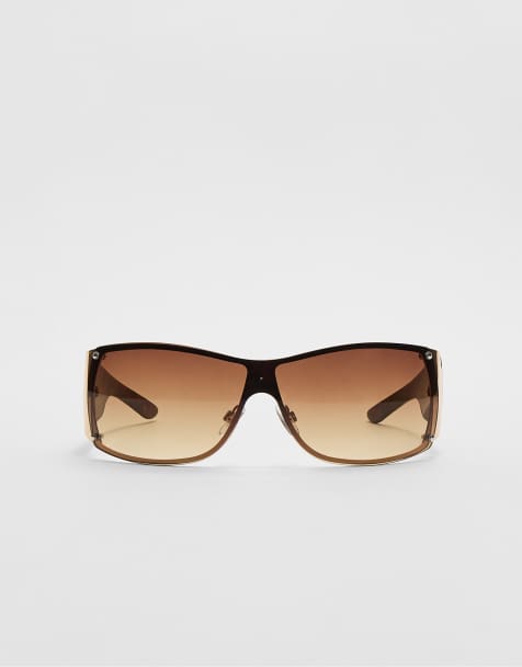 Stradivarius Ombré visor sunglasses in pale camel - view 1