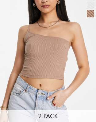 Stradivarius Asymmetric Top In Natural-neutral In Multi