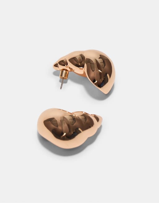 Stradivarius - Oorbellen met schelp in goud, 2 van 4
