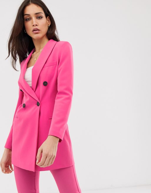 Stradivarius - Op maat gemaakte blazer van co-ord set in felroze