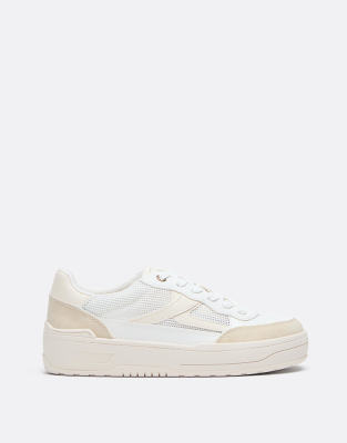  Openwork platform trainers in beige