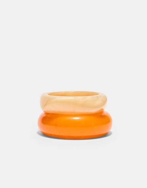 Stradivarius – Orange, matchande armband, 2-pack, 4 av 4