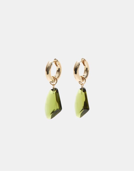 Stradivarius - Orecchini a cerchio con charm dorati