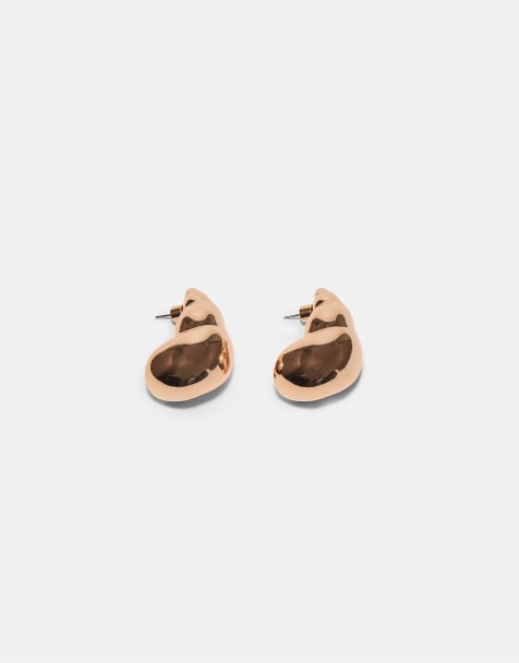 Stradivarius - Orecchini color oro a forma di conchiglie - view 1
