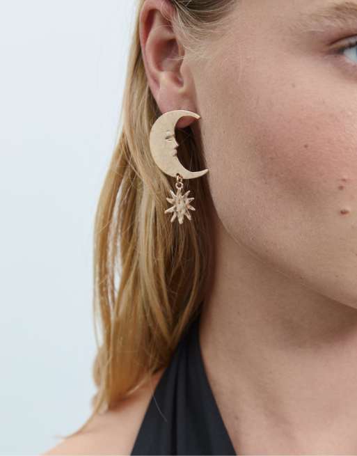 Stradivarius - Orecchini color oro con design mistico con lune
