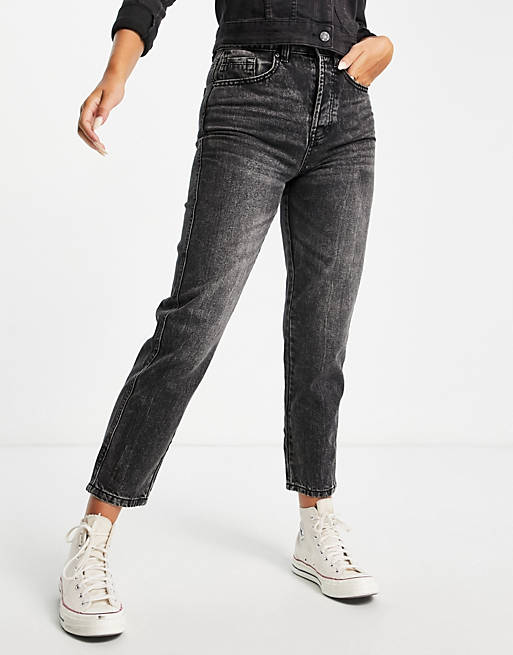 Jeans Stradivarius organic cotton mom fit vintage jean in grey wash 