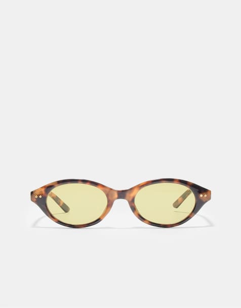 Stradivarius – Ovale Sonnenbrille in Braun - view 1
