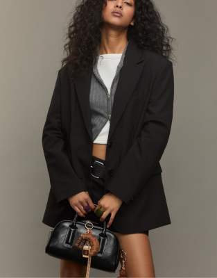 Stradivarius - Oversize-Blazer in Schwarz