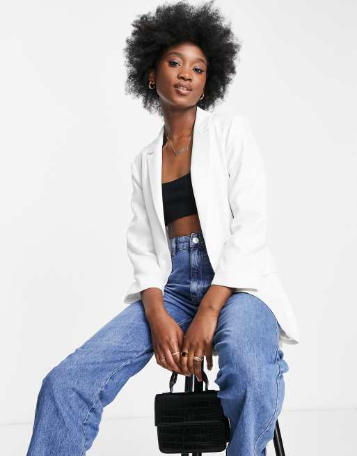 Stradivarius – Oversize-Blazer in Weiß