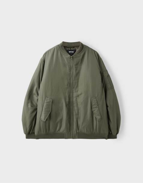 Stradivarius Oversize bomber jacket in khaki - view 1