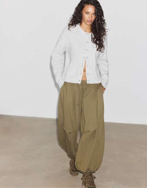Stradivarius Oversize-Strickjacke in Graumeliert - view 1