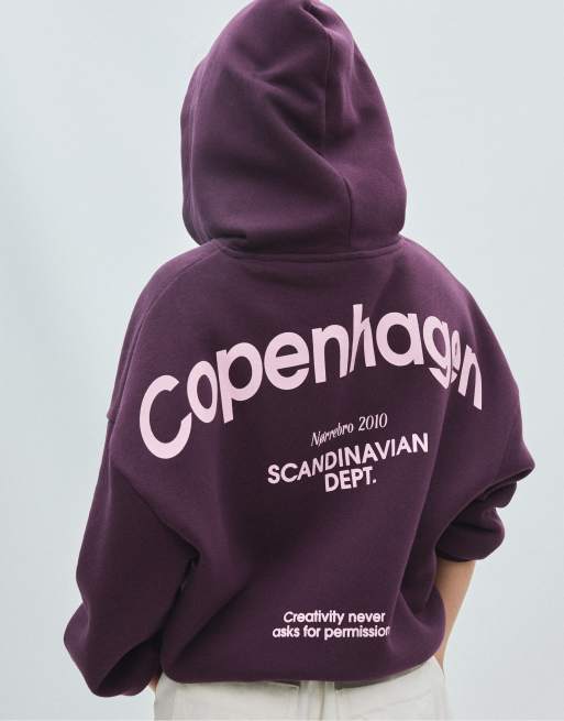 Stradivarius Oversize-Sweatshirt mit Grafikprint in Lila, 3 von 7