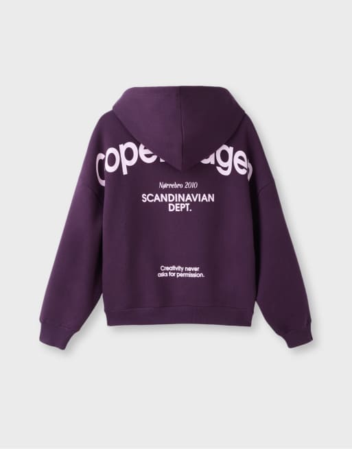 Stradivarius Oversize-Sweatshirt mit Grafikprint in Lila, 7 von 7