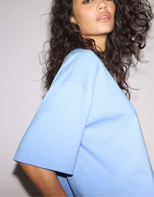 Stradivarius – Oversize-T-Shirt in Himmelblau, 3 von 4