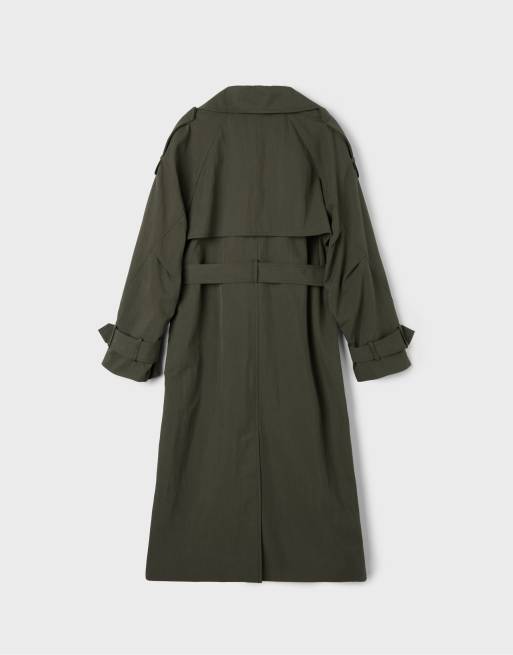 Stradivarius oversize trenchcoat i khaki, 7 av 7