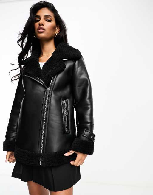 Black matte satin blouson jacket