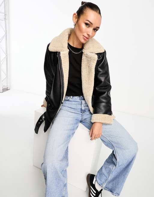 Oversized aviator deals jacket