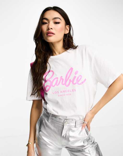 Barbie Classic Logo Unisex White T-Shirt