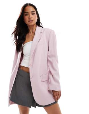Stradivarius Oversized Blazer In Pink