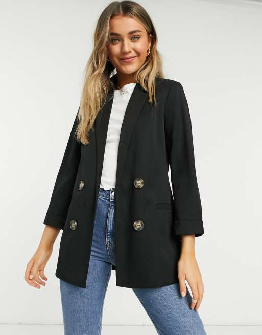 Stradivarius oversized blazer in black