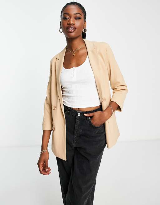 Camel sale oversized blazer