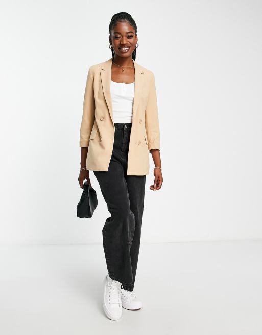 Stradivarius oversized blazer in camel