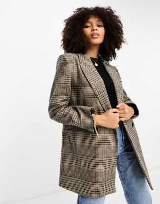 Stradivarius oversized blazer in check print | ASOS