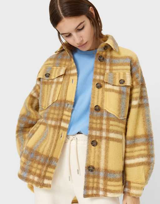 Stradivarius oversized shacket in check | ASOS