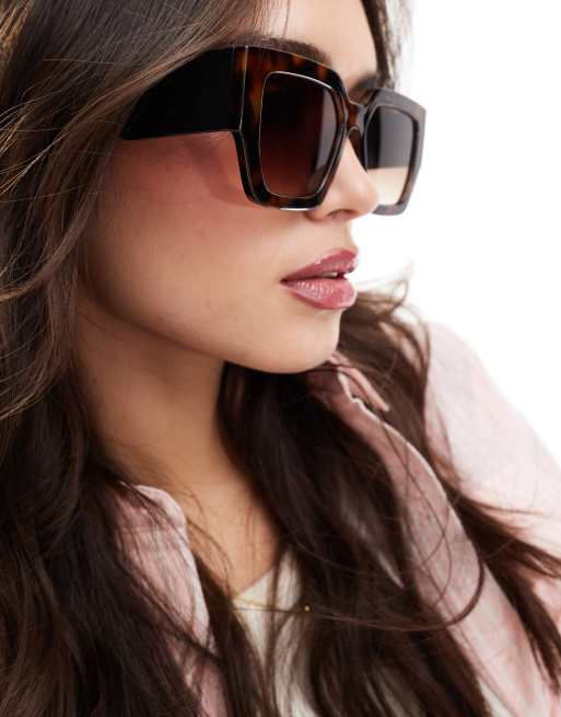 Stradivarius - Oversized cat eye zonnebril in tortoise, 4 van 4