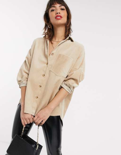 stradivarius corduroy overshirt