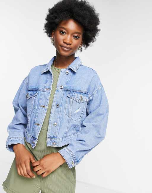 Stradivarius oversized outlet denim jacket