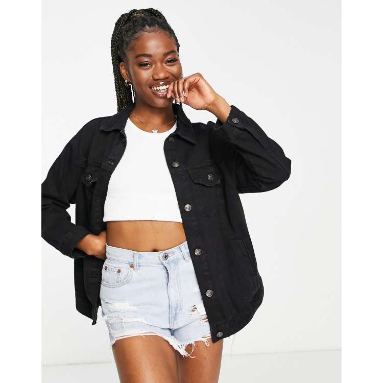 Short oversized denim jacket sale