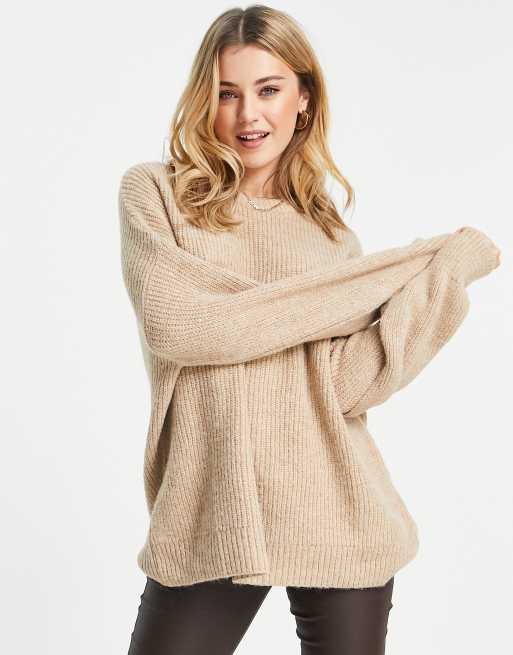 Oversized sweater clearance beige